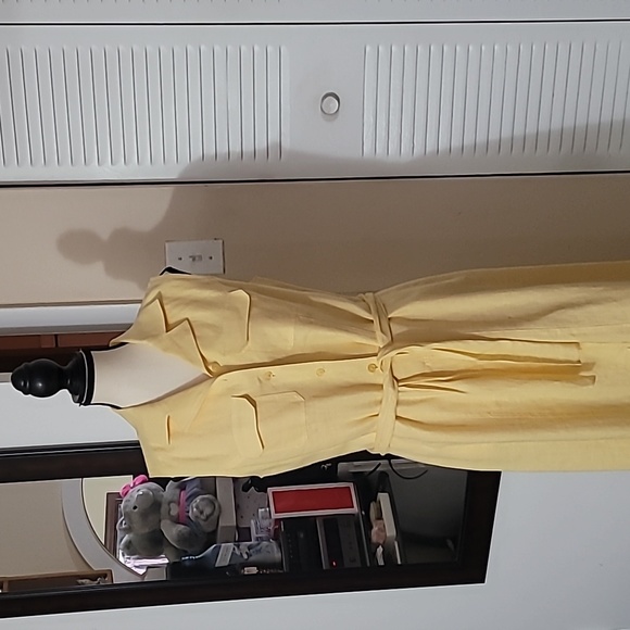 Style & Co - Yellow Woman's Dress - Size 6 - 100% Linen with 100% Acetate lining - Picture 5 of 10